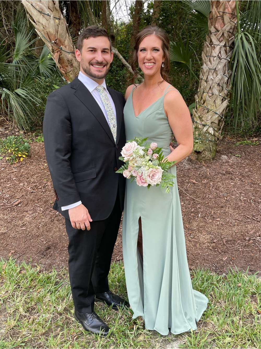 Sage Green Maxi Slip Dress with Front Slit